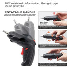 ZSKJ 3.6V Cordless Electric Screwdriver Kit Rechargeable 500mAh Lithium Battery Screwdriver Drill Kit Folding Home Power Tools