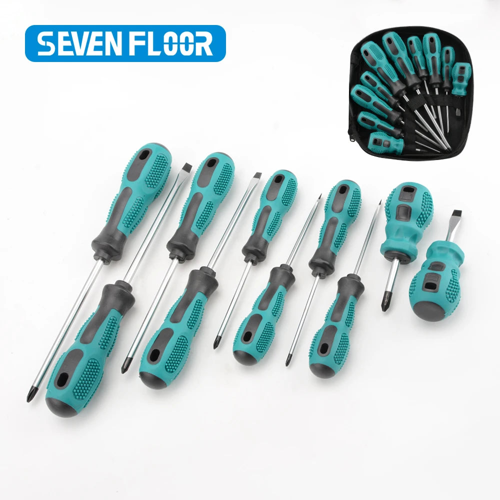 10Pcs Precision Screwdriver Set Hand Multi-tool Kit SL and PH Magnetic Bit Insulated Handle Screw Driver Repair Tools