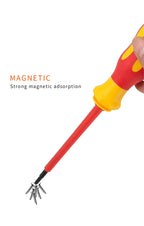 10Pcs Interchangeable Blade VDE Insulated Screwdriver Set with Case Magnetic 500V Home and Professional Use Electricians Tools