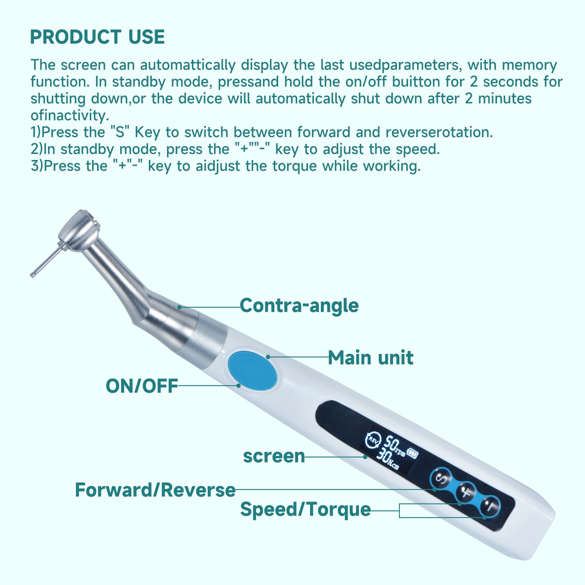 MBM Electric Torque Wrench for Dental Implant Torque Wrench with 16pcs Universal Screwdrivers Contra Angle Implant Tool