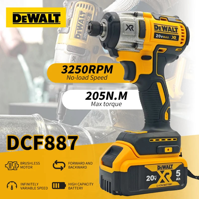 Dewalt DCF887 Brushless Electric Impact Driver Cordless Screwdriver Electric Impact Drill For Dewalt 20V Battery