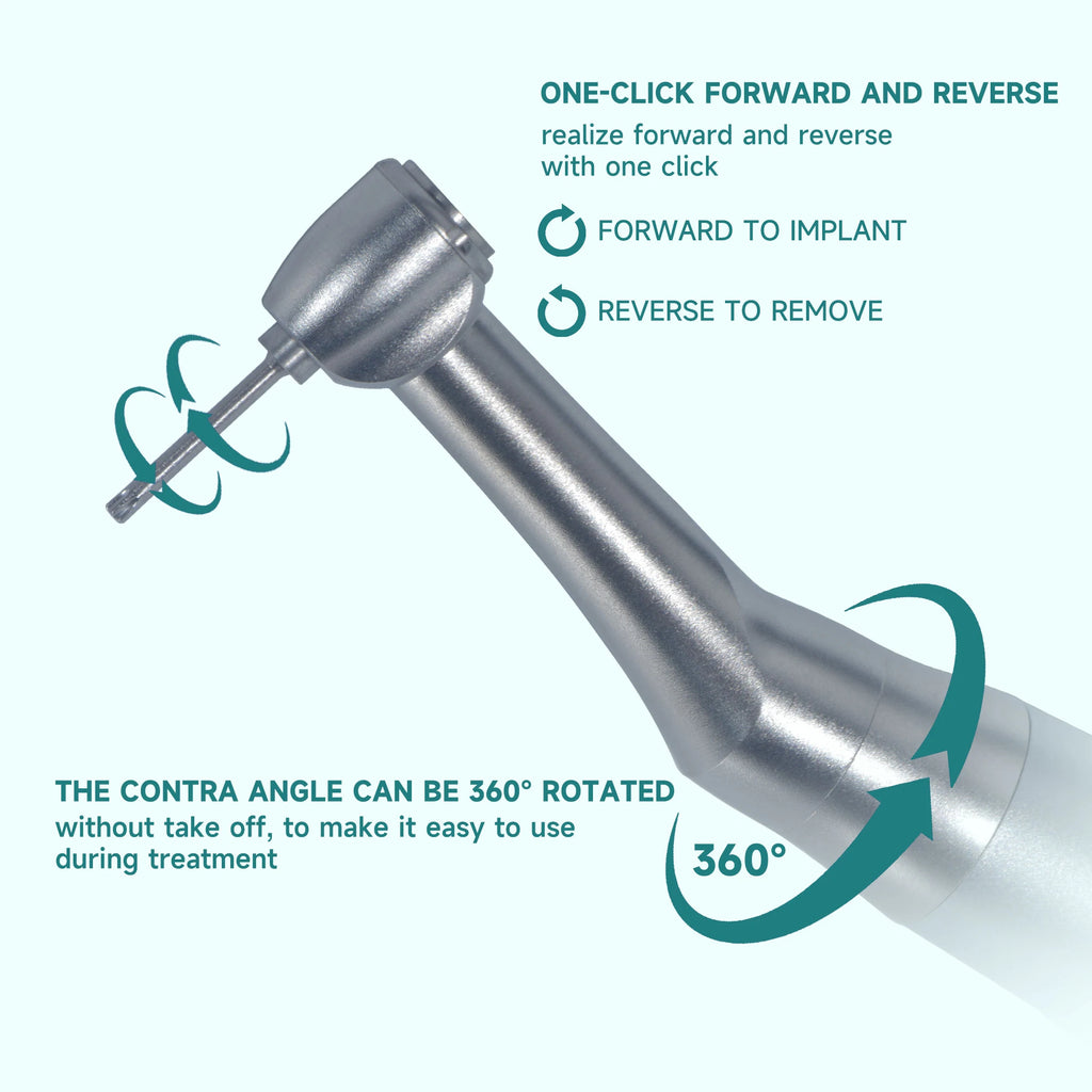 MBM Electric Torque Wrench for Dental Implant Torque Wrench with 16pcs Universal Screwdrivers Contra Angle Implant Tool