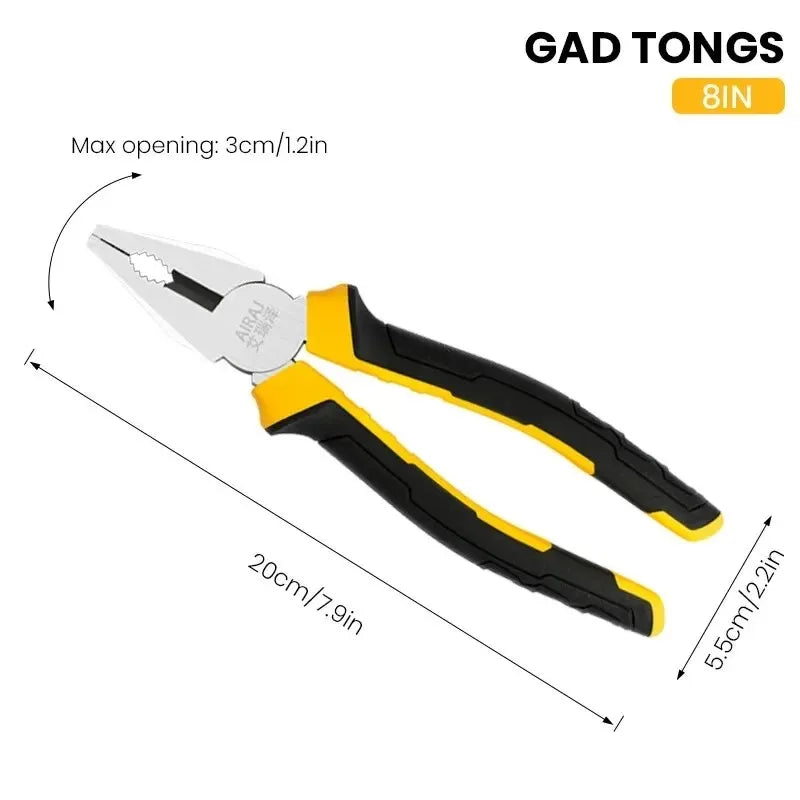 3 Types Of Pliers,Including 8-Inch Wire Pliers,6-Inch Pointed Nose Pliers, And Diagonal Pliers Suitable For Household Use