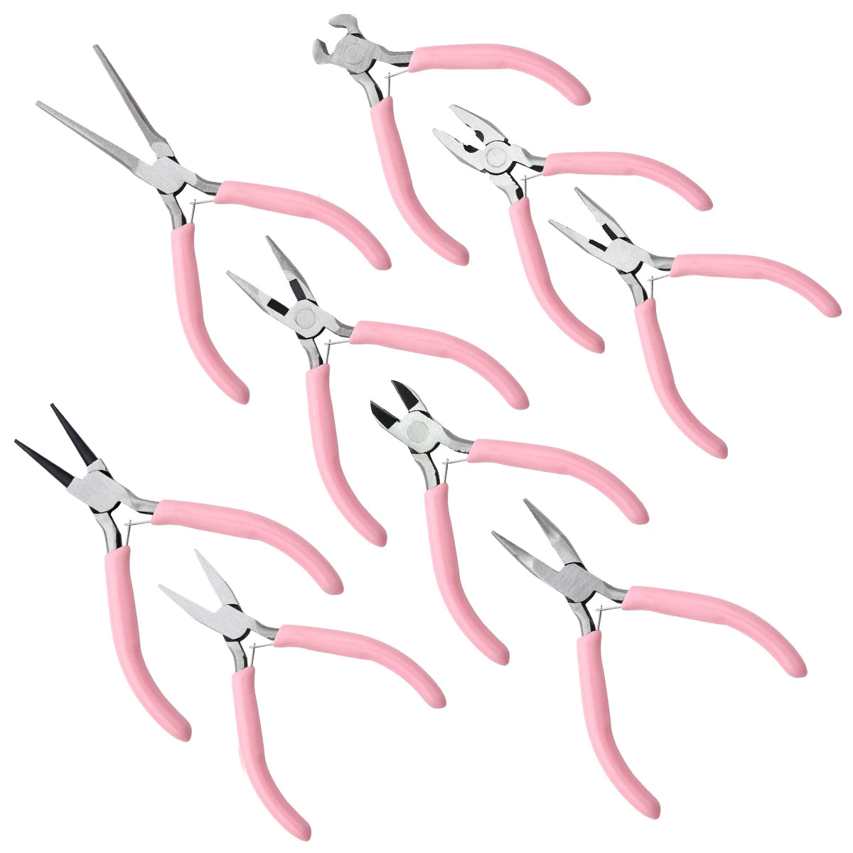 1/5/10pcs Pink Color Handle Anti-slip Splicing and Fixing Jewelry Pliers Tools & Repair Kit, for DIY Jewelery Making