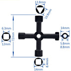 Key Wrench Cross Switch Alloy Universal Square Wrench Tool for Elevator Electrical Cupboard Box Cabinet socket wrench