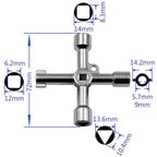 Key Wrench Cross Switch Alloy Universal Square Wrench Tool for Elevator Electrical Cupboard Box Cabinet socket wrench