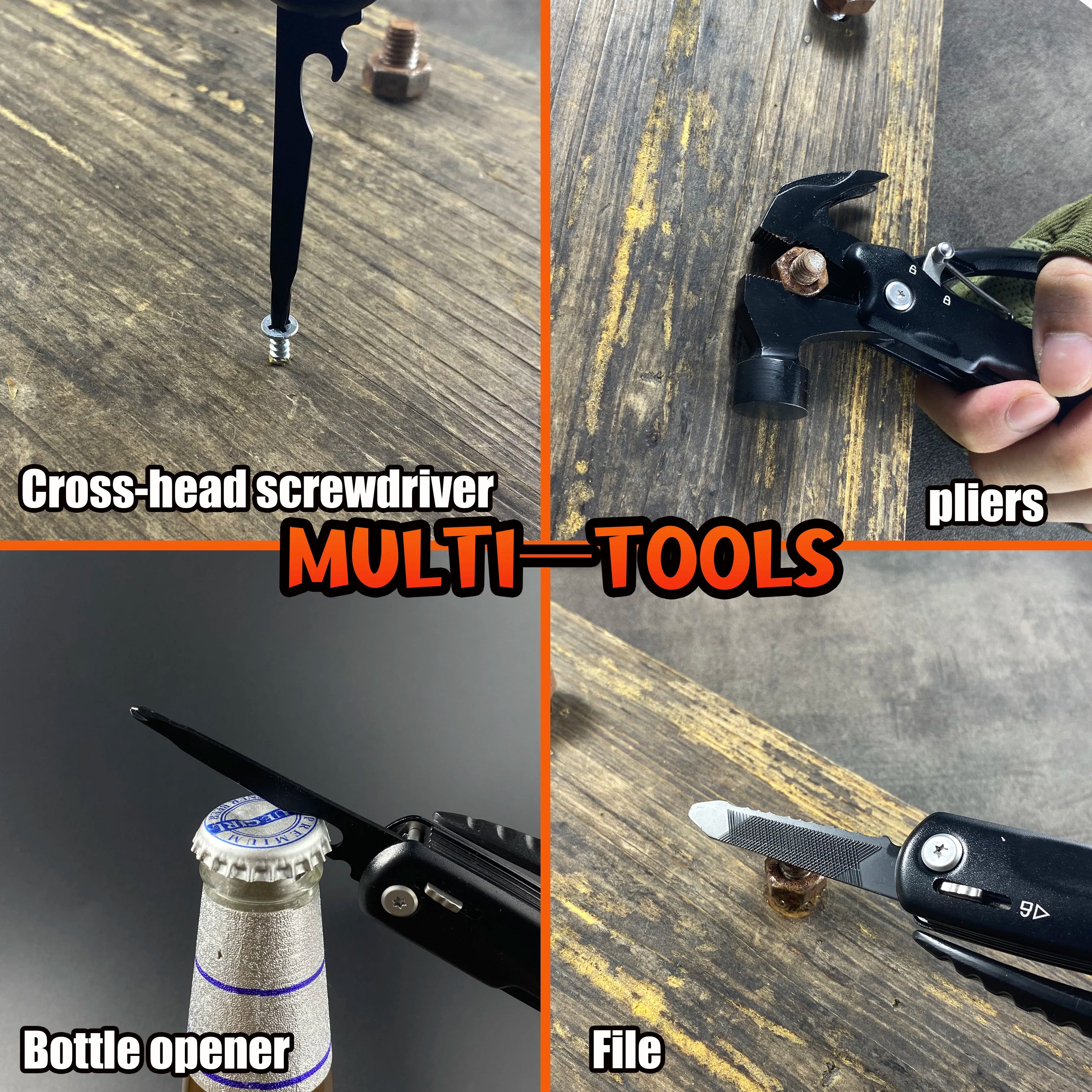 Multi-functional claw hammer, multi-purpose mini hammer, outdoor camping and mountaineering tools, multi-tool pliers, men's gift