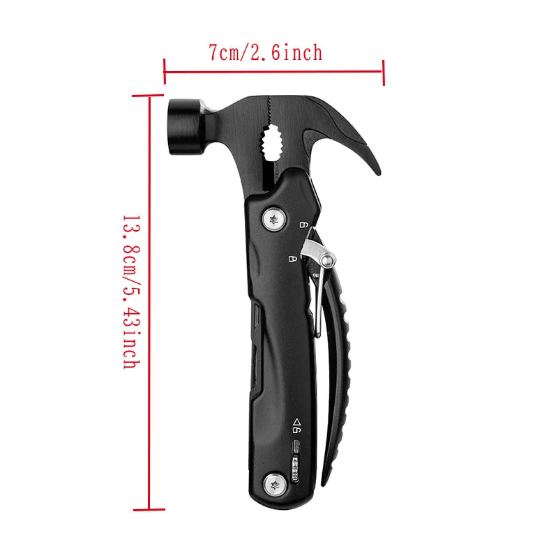 Multi-functional claw hammer, multi-purpose mini hammer, outdoor camping and mountaineering tools, multi-tool pliers, men's gift