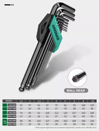 GREENERY Greener Extended Rainbow Wrench Allen Wrench Set Hex Wrench Multifunctional Short Arm Tool Universal Wrench Tool