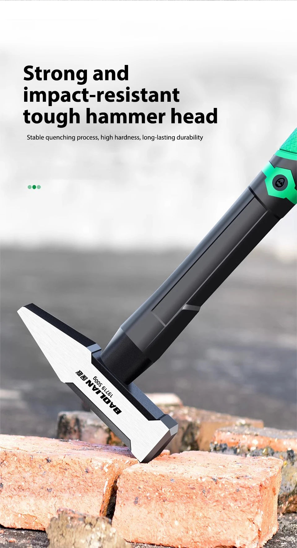 1Pc Flat Head Hammer High-carbon Steel Fitter Hammer 200G/300G/500G Plastic Coated Duckbill Hammer Hardware Tools Building Decor