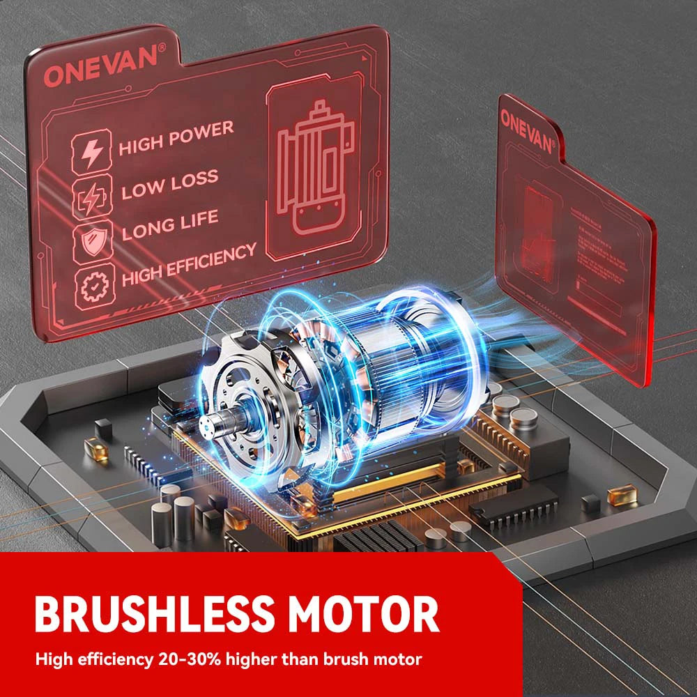 ONEVAN 13MM 650N.M Brushless Electric Impact Drill 20+3 Torque Electric Hammer Drill Power Tool For Makita 18V Battery Pin