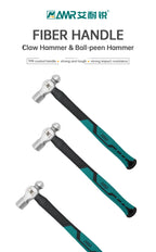 AMR Ball Peen Hammer Forged Fine Grain Steel Head  Ergonomic Rubber Cusion Grip Fiber Glass Shock Absorbing  Blacksmith Hammer