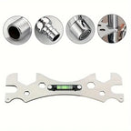 Multifunctional Stainless Steel Bathroom Wrench Tool Shower Installation Hexagonal Level Faucet  Angle Ruler Distance  Measuring