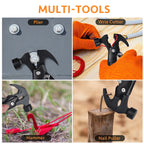 Unique Birthday Gifts for Men, Christmas Gifts, Father's Day Gifts, Camping Gear, 12-in-1 Multi-Functional Tool Hammer.