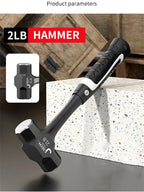 Z50 2LB-3LB Sledge Hammer Heavy Duty One-Piece Forged Steel Brick Drilling Crack Hammers Building Construction Engineer Hammer