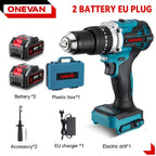 ONEVAN 13MM 650N.M Brushless Electric Impact Drill 20+3 Torque Electric Hammer Drill Power Tool For Makita 18V Battery Pin