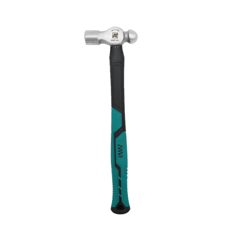 AMR Ball Peen Hammer Forged Fine Grain Steel Head  Ergonomic Rubber Cusion Grip Fiber Glass Shock Absorbing  Blacksmith Hammer