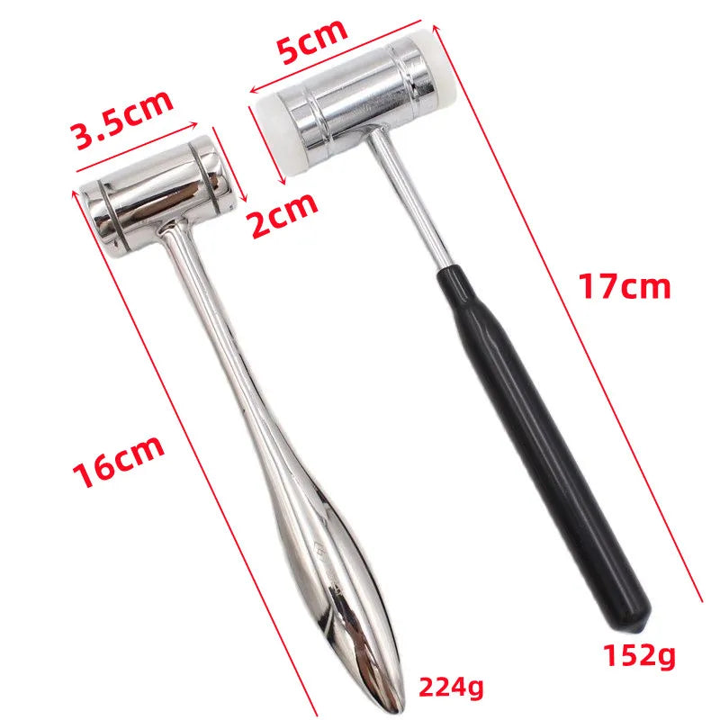 Dental Bone Hammer Double-headed Nylon Stainless Steel Handle Autoclave Teeth Surgical Extraction Tool Dentist Instrument