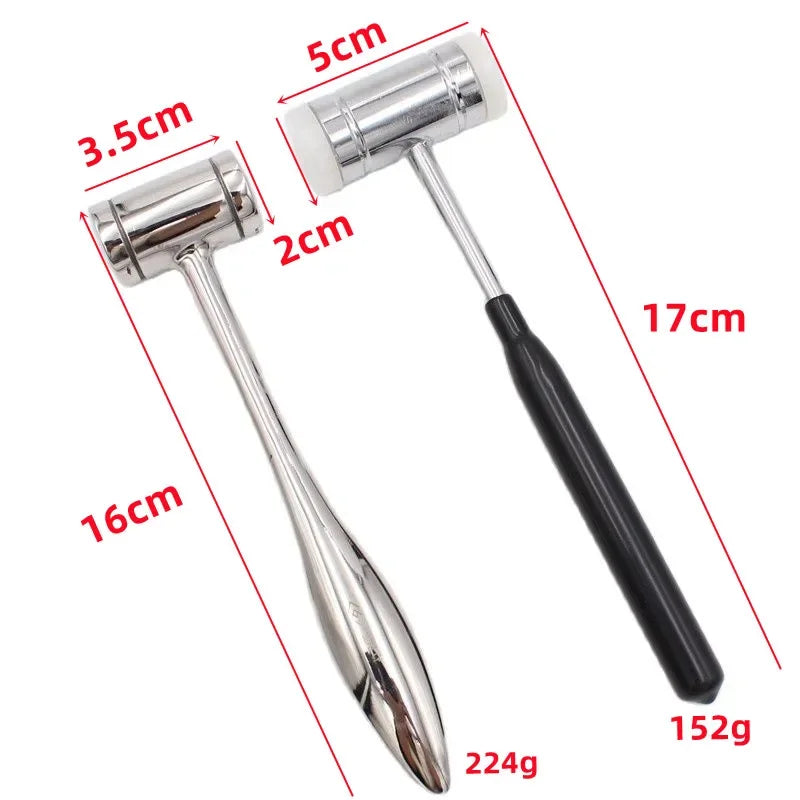 Dental Bone Hammer Double-headed Nylon Stainless Steel Handle Autoclave Teeth Surgical Extraction Tool Dentist Instrument
